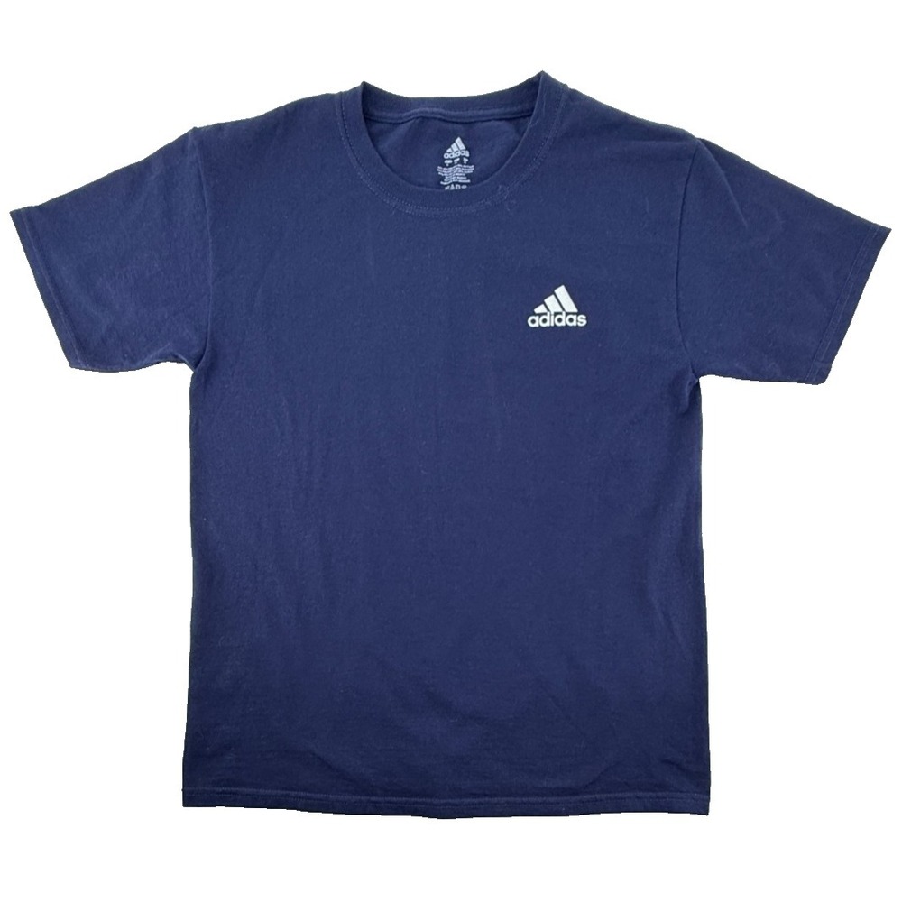 Adidas Boys Youth XL Navy Blue Athletic Tee Shirt Short Sleeve Logo